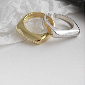 NEW 18k Gold Plated S925 Bar Ring